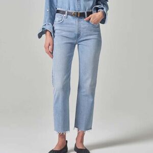 Daphne Crop High Rise Stovepipe Jean - Size 29